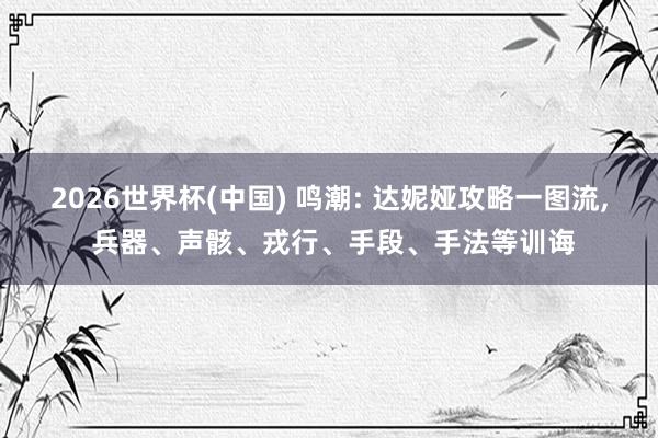 2026世界杯(中國) 鳴潮: 達妮婭攻略一圖流, 兵器、聲骸、戎行、手段、手法等訓誨