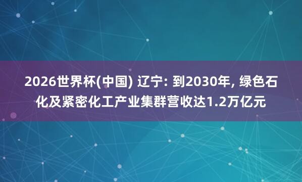 2026世界杯(中國) 遼寧: 到2030年， 綠色石化及緊密化工產業集群營收達1.2萬億元
